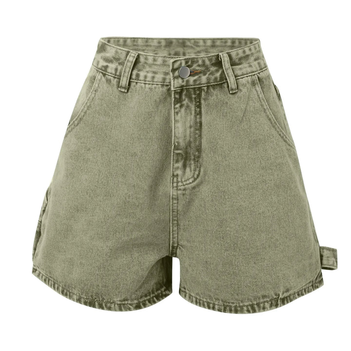 Morgan & Brooke | Indigo High-Waist Cotton Denim Shorts