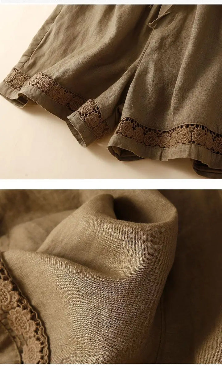 Morgan & Brooke | Embroidered Linen Shorts