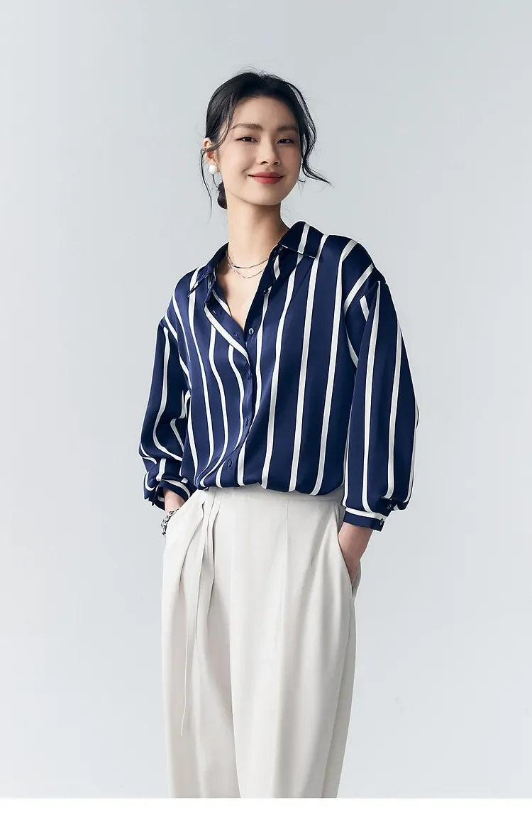 Morgan and Brooke | | Satin Blouse | Stripe