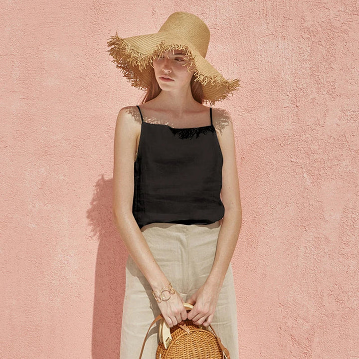 Morgan & Brooke | Satin-Strap Linen Cami