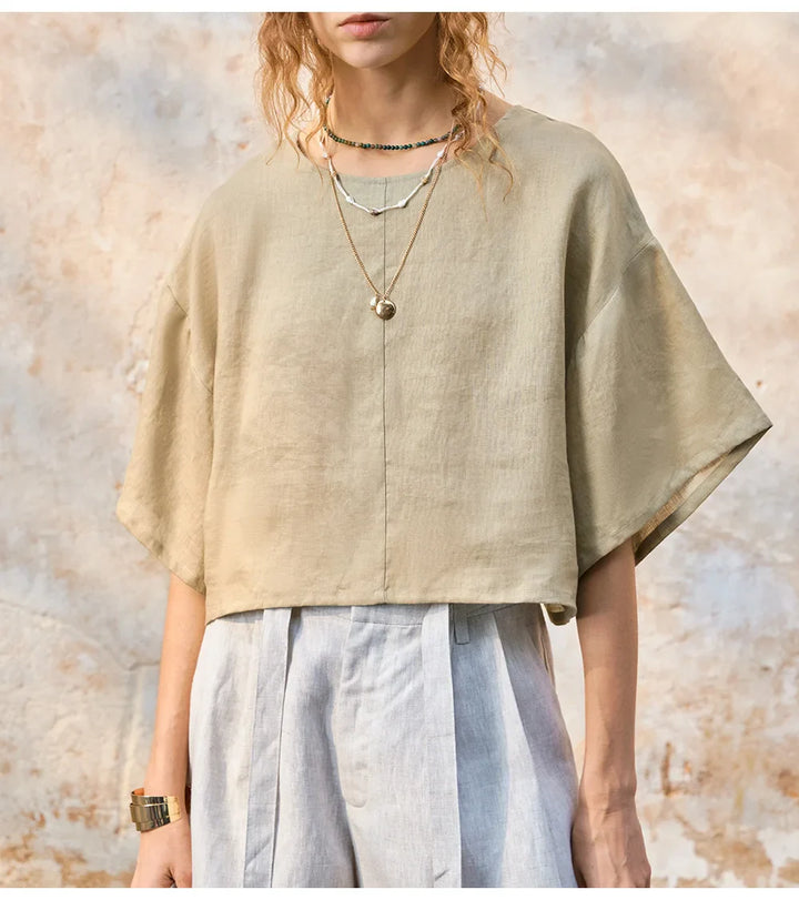 Morgan & Brooke | Flared Sleeve Linen Pullover