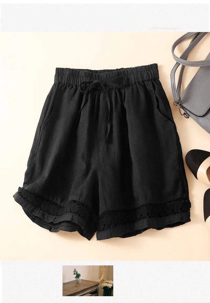 Morgan & Brooke | Embroidered Linen Shorts