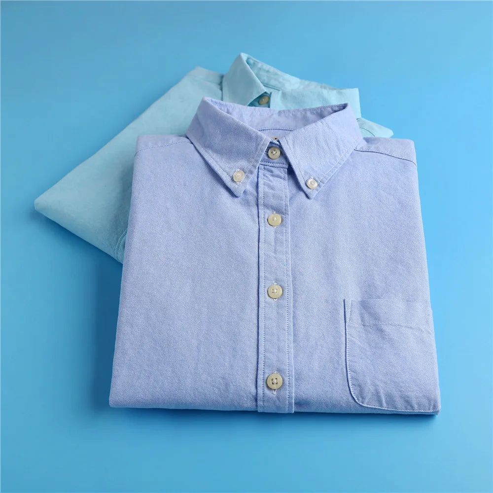 Morgan & Brooke | Pastel Tailored Button-Up Oxford Cotton Blouse