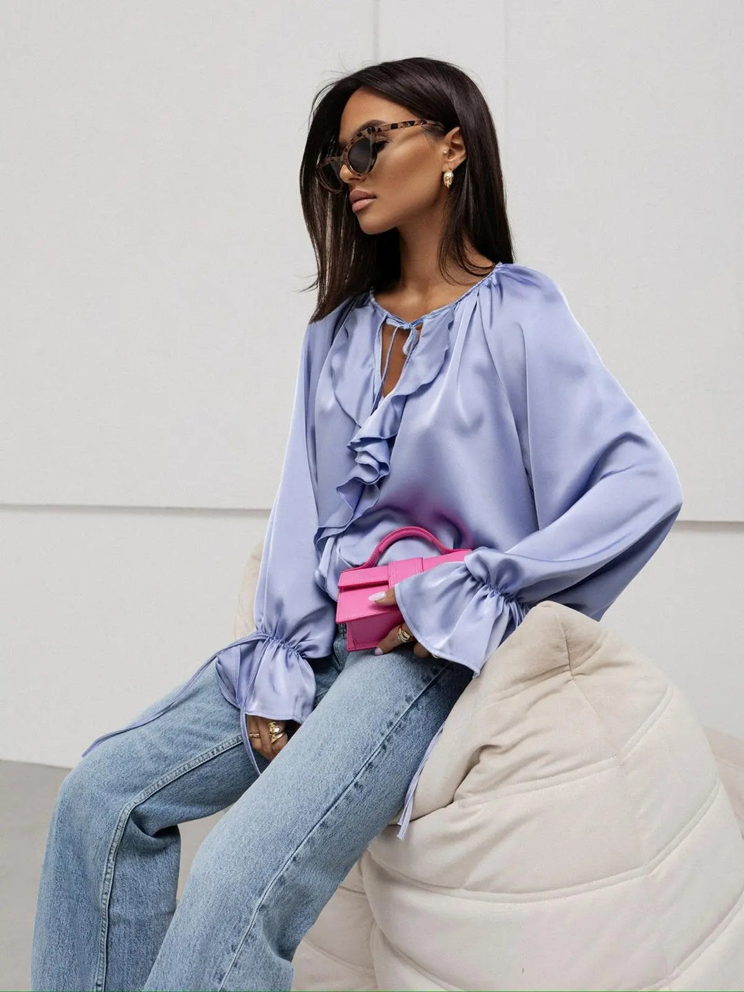 Morgan and Brooke | Liora and Brooke | Blouse Satin Ruffle