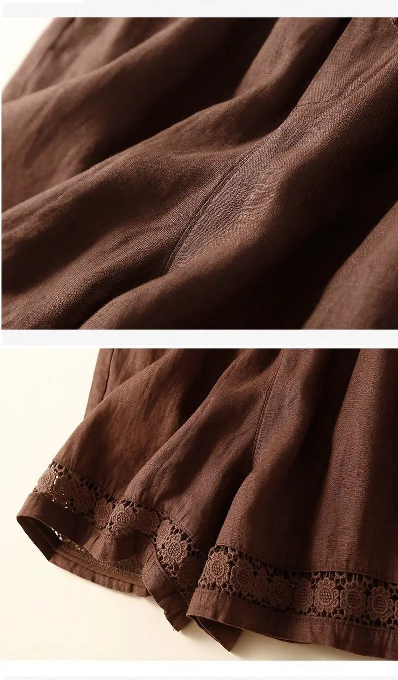 Morgan & Brooke | Embroidered Linen Shorts
