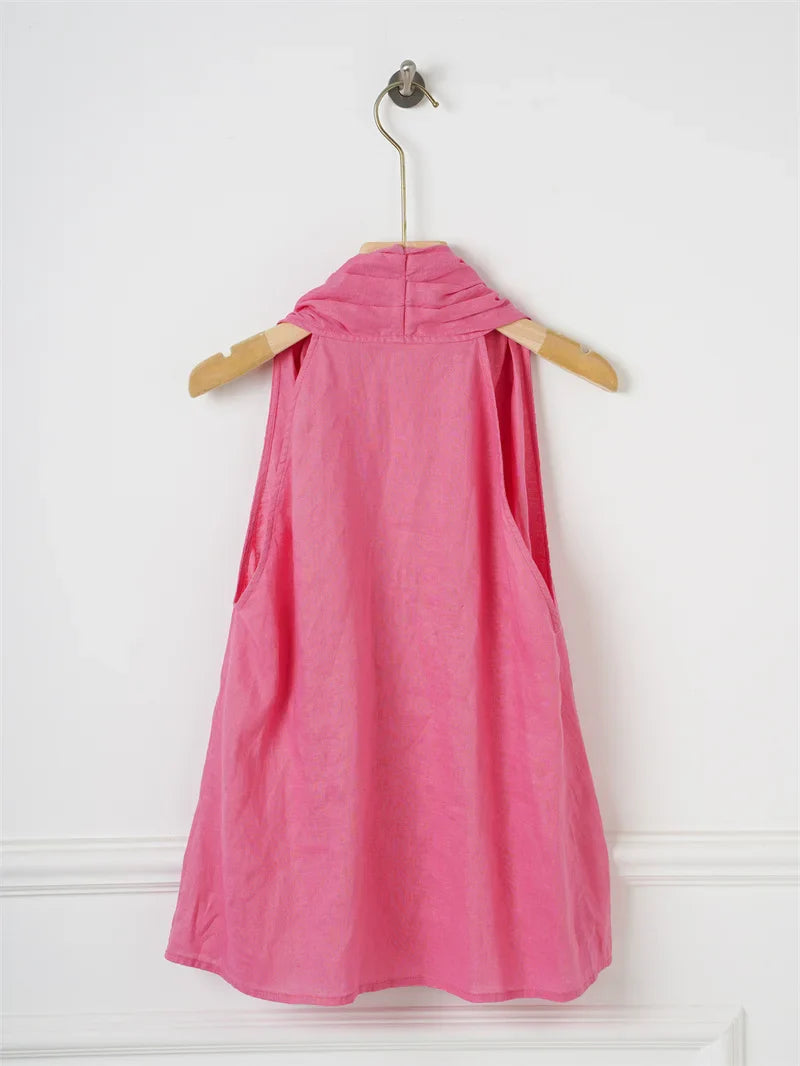 Morgan & Brooke | Draped Sleeveless Linen Vest