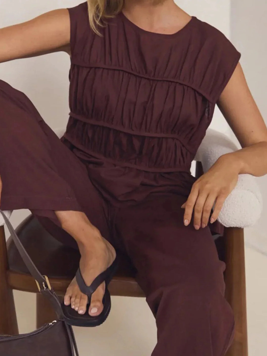 Morgan & Brooke | Ruched Peplum Cotton-Blend Top