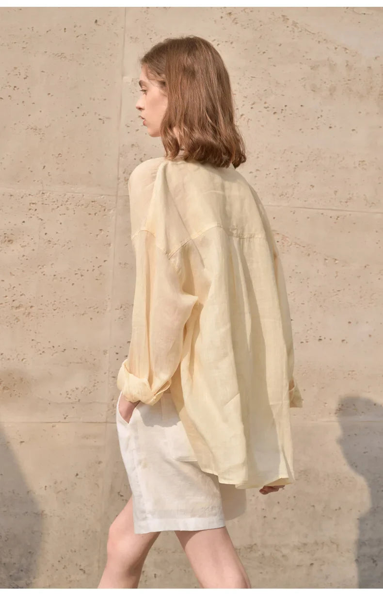 Morgan & Brooke | Sheer Oversized Ramie Shirt