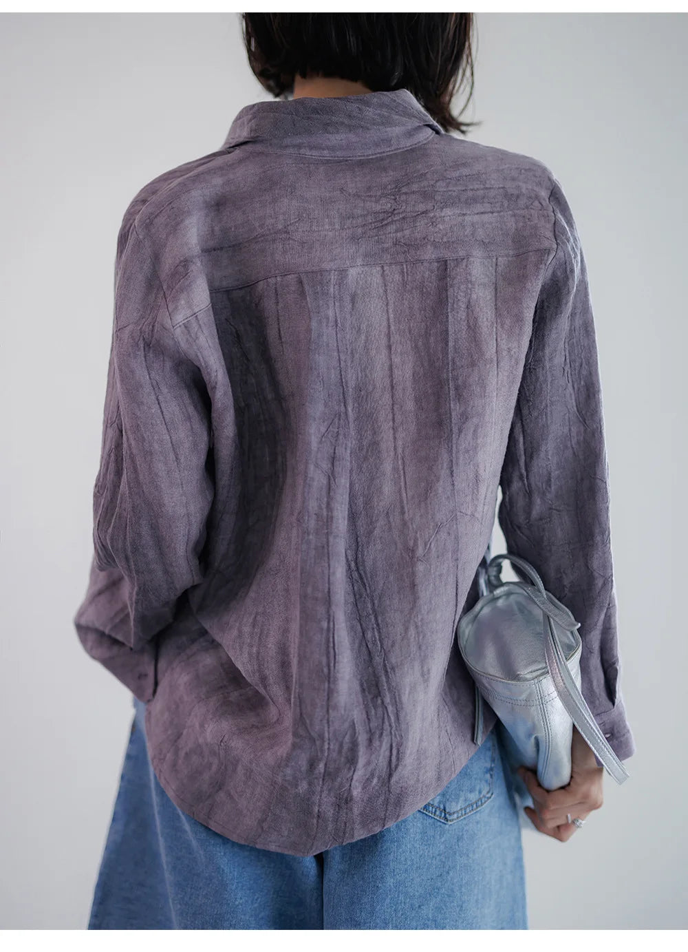 Morgan & Brooke | Natural Pleated Button-Up Linen Shirt