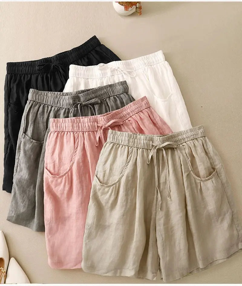 Morgan & Brooke | Relaxed Fit Drawstring Waist Cotton-Blend Shorts