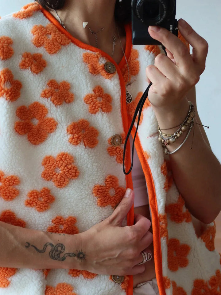 Morgan & Brooke | Floral Print Fleece Vest