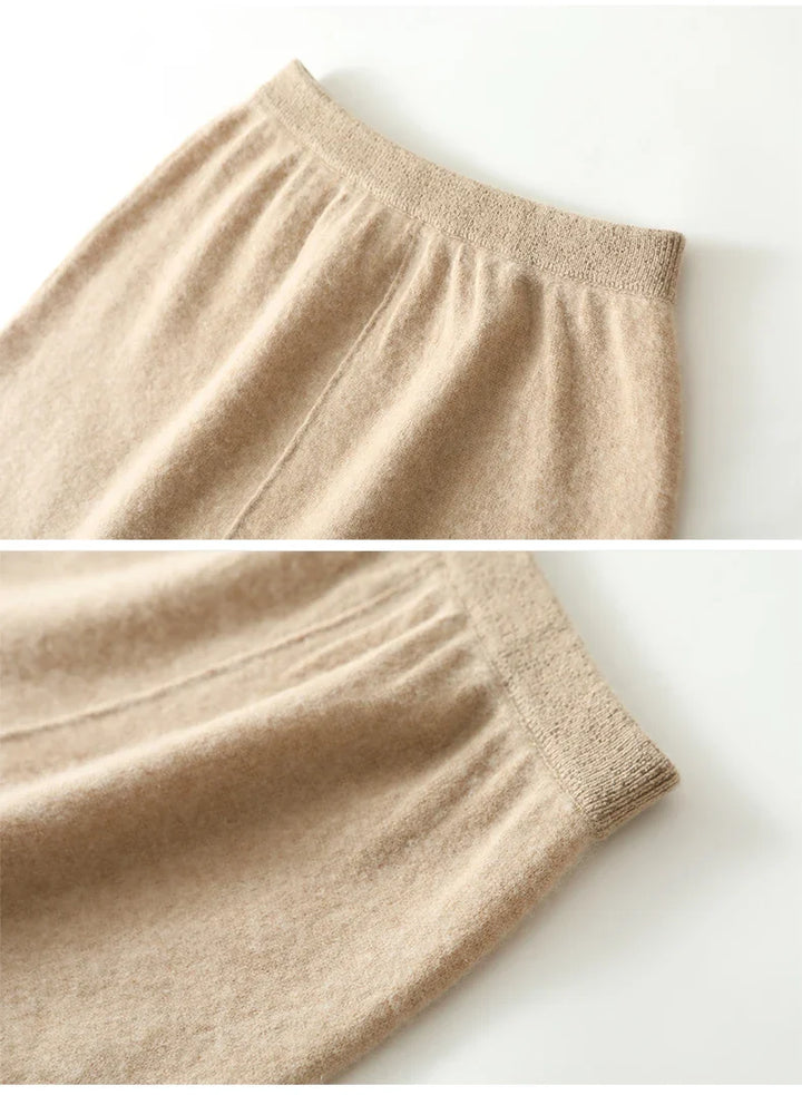 Morgan & Brooke | Charcoal High-Waist Pencil Wool Skirt