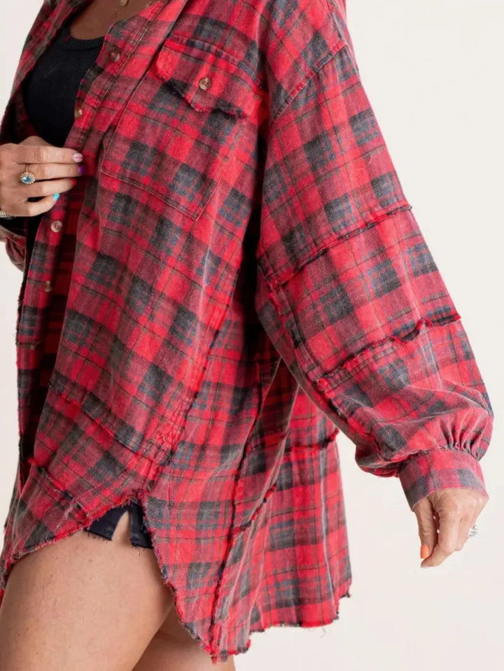 Morgan & Brooke | Green Plaid Button-Up Flannel Shirt