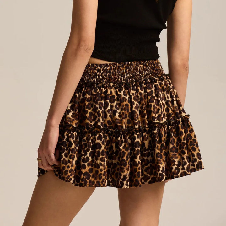 Morgan & Brooke | Leopard Print Tiered Ruffle Skirt