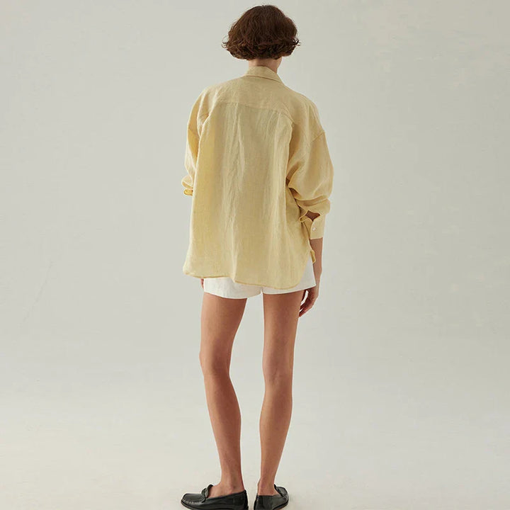 Morgan & Brooke | Slit-Hem Linen Shirt