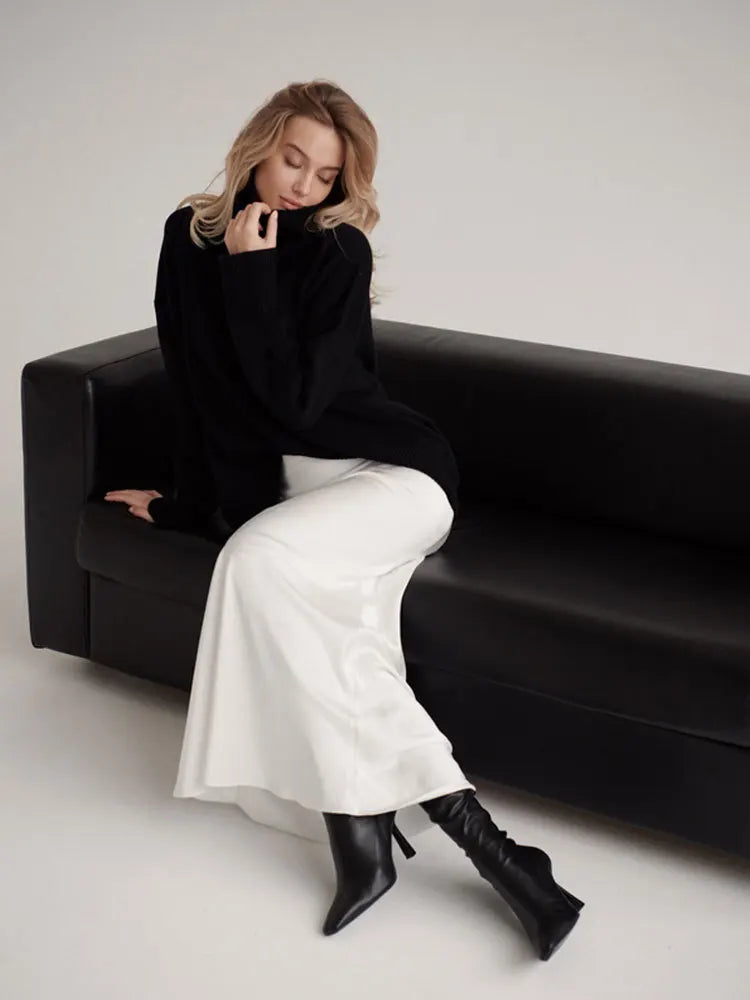 Morgan & Brooke | Fishtail Satin Maxi Skirt