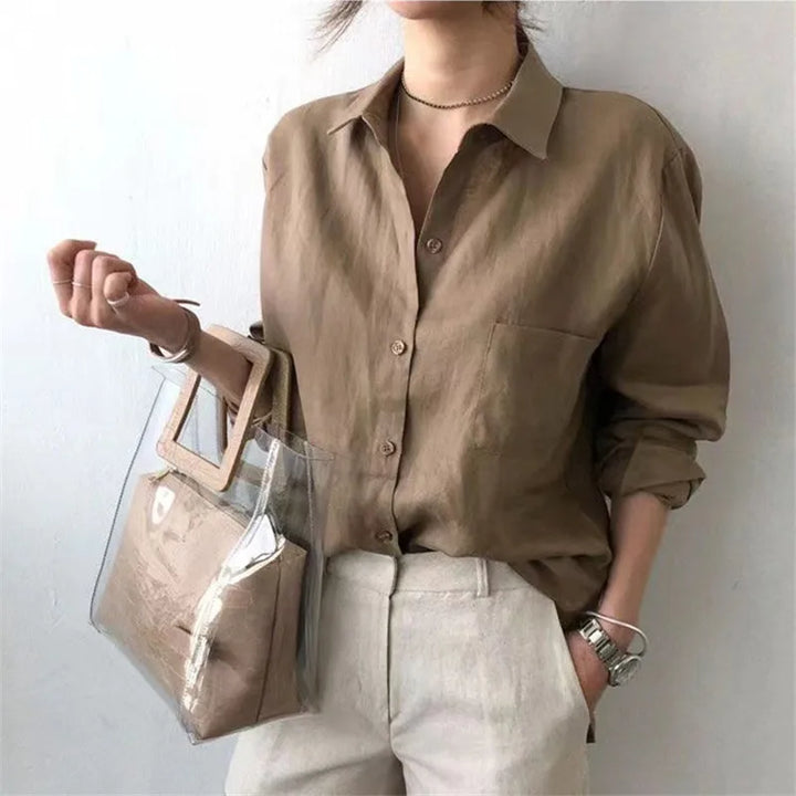 Morgan & Brooke | Open-Collar Linen Shirt