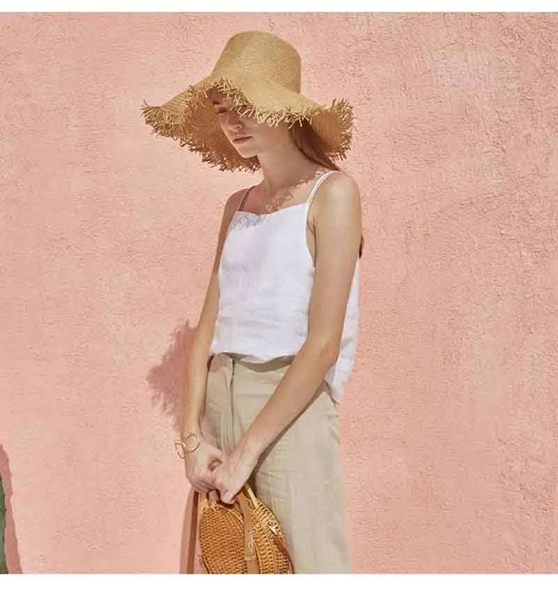 Morgan & Brooke | Satin-Strap Linen Cami