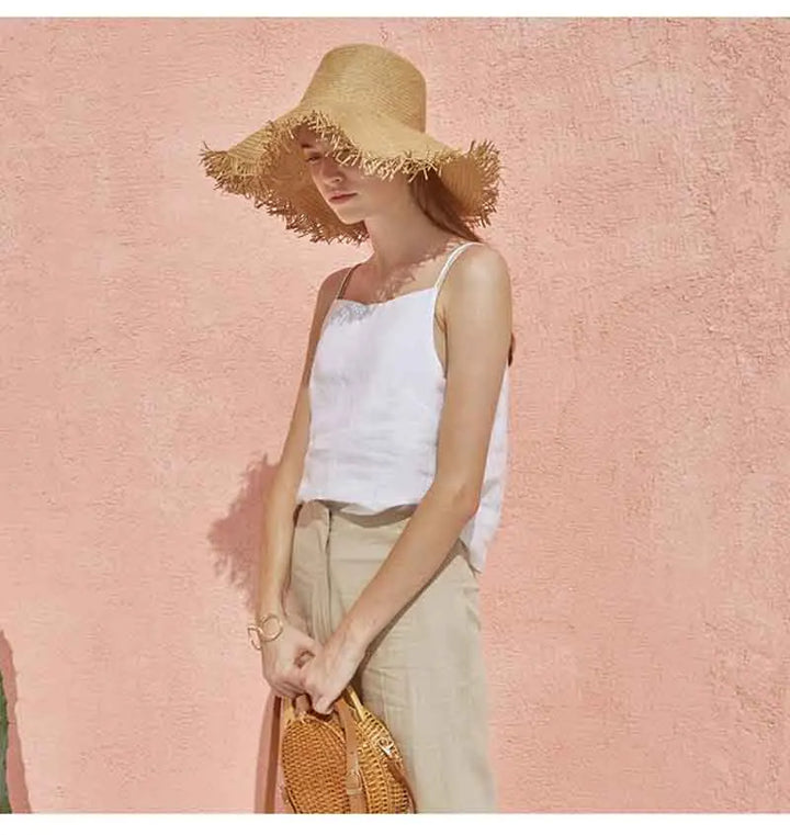 Morgan & Brooke | Satin-Strap Linen Cami