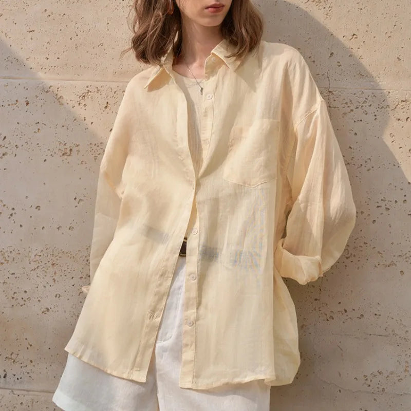 Morgan & Brooke | Sheer Oversized Ramie Shirt
