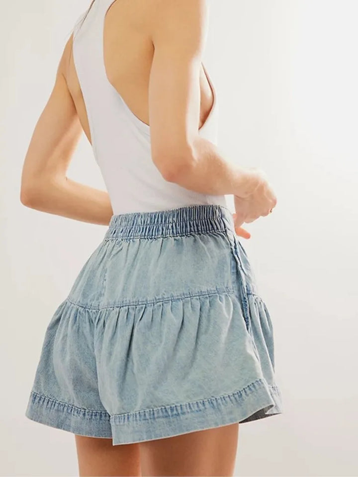 Morgan & Brooke | Navy High-Waist Tailored Cotton-Twill Shorts