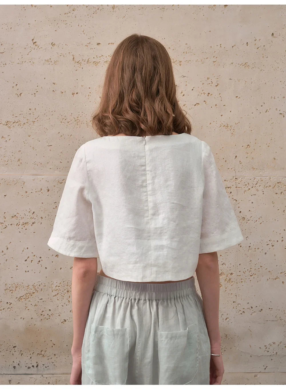 Morgan & Brooke | Boxy Cropped Linen Top