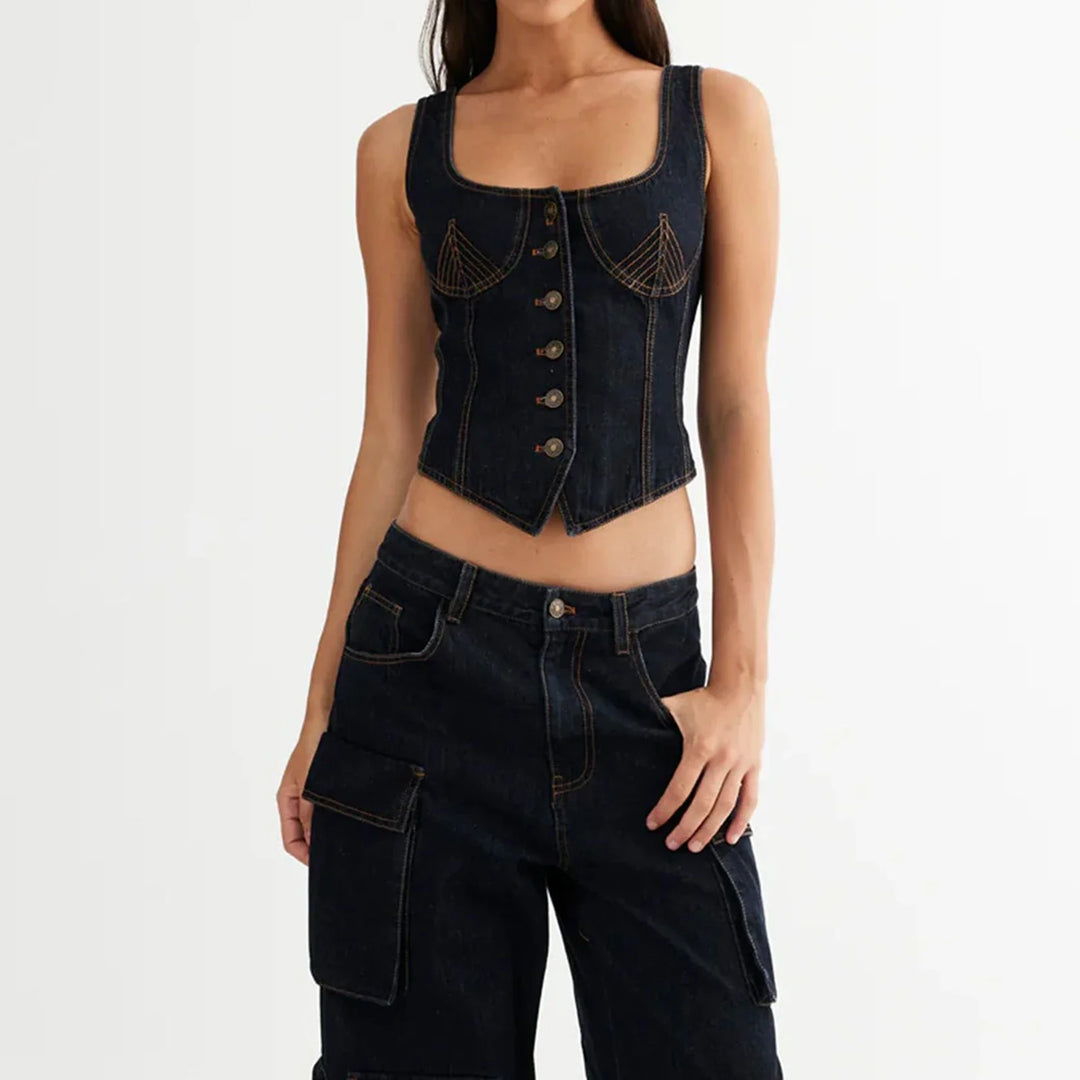 Morgan and Brooke | Denim Vest Top