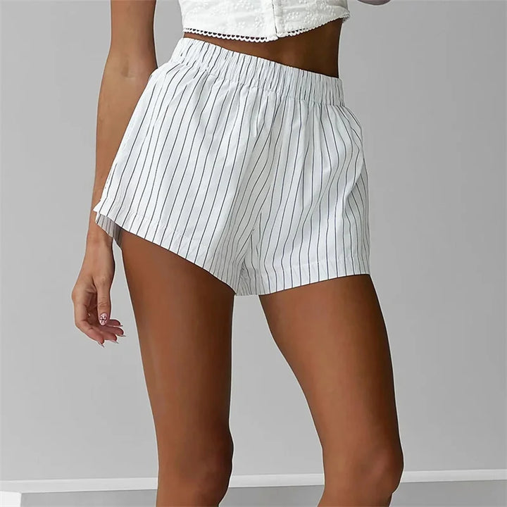 Morgan & Brooke | High-Waist Linen-Blend Shorts