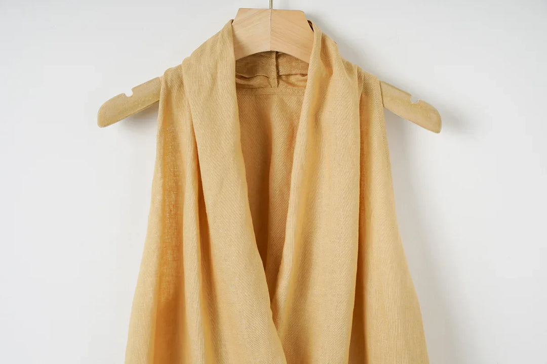 Morgan & Brooke | Draped Sleeveless Linen Vest