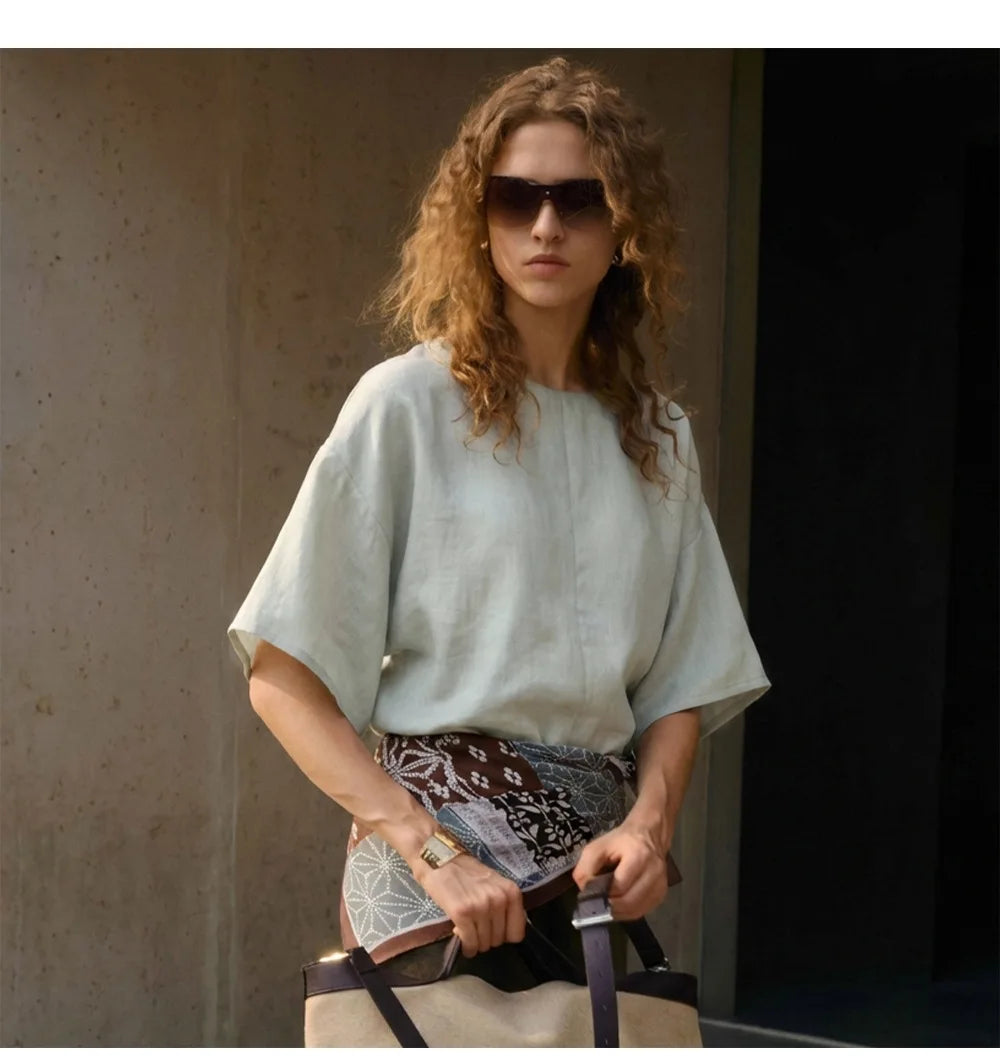 Morgan & Brooke | Flared Sleeve Linen Pullover