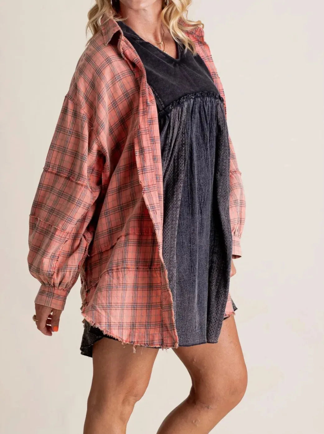 Morgan & Brooke | Green Plaid Button-Up Flannel Shirt