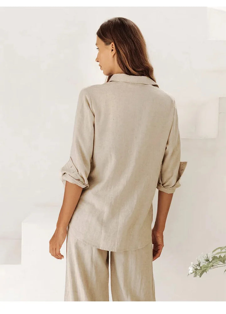 Morgan & Brooke | Oversized Patch-Pocket Linen Shirt