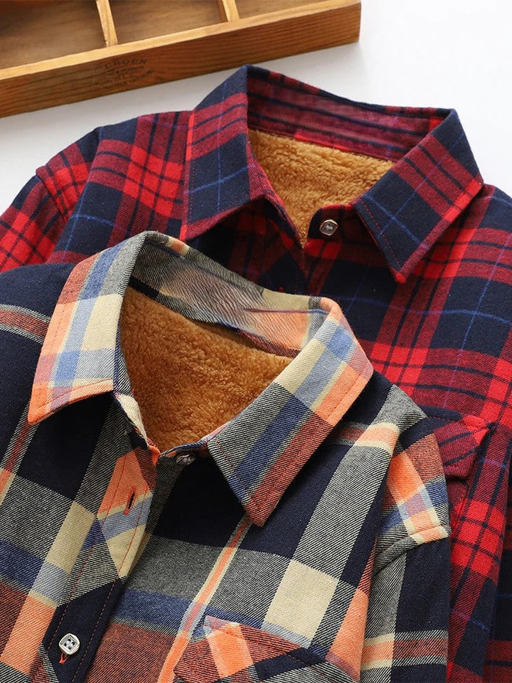 Morgan & Brooke | Red Plaid Relaxed-Fit Flannel Shirt