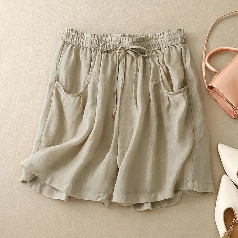 Morgan & Brooke | Relaxed Fit Drawstring Waist Cotton-Blend Shorts