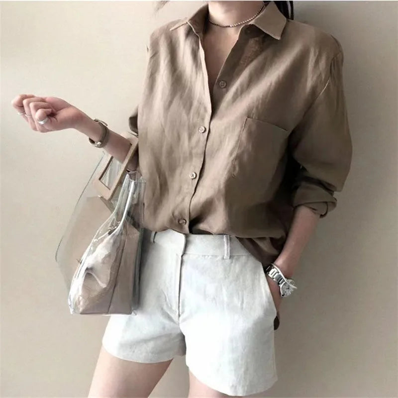 Morgan & Brooke | Open-Collar Linen Shirt