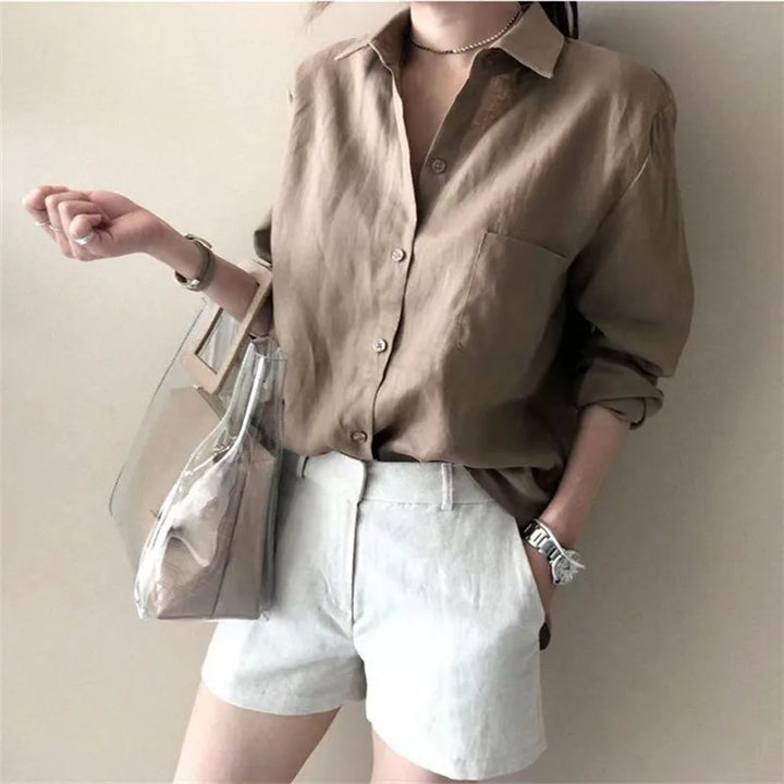 Morgan & Brooke | Open-Collar Linen Shirt