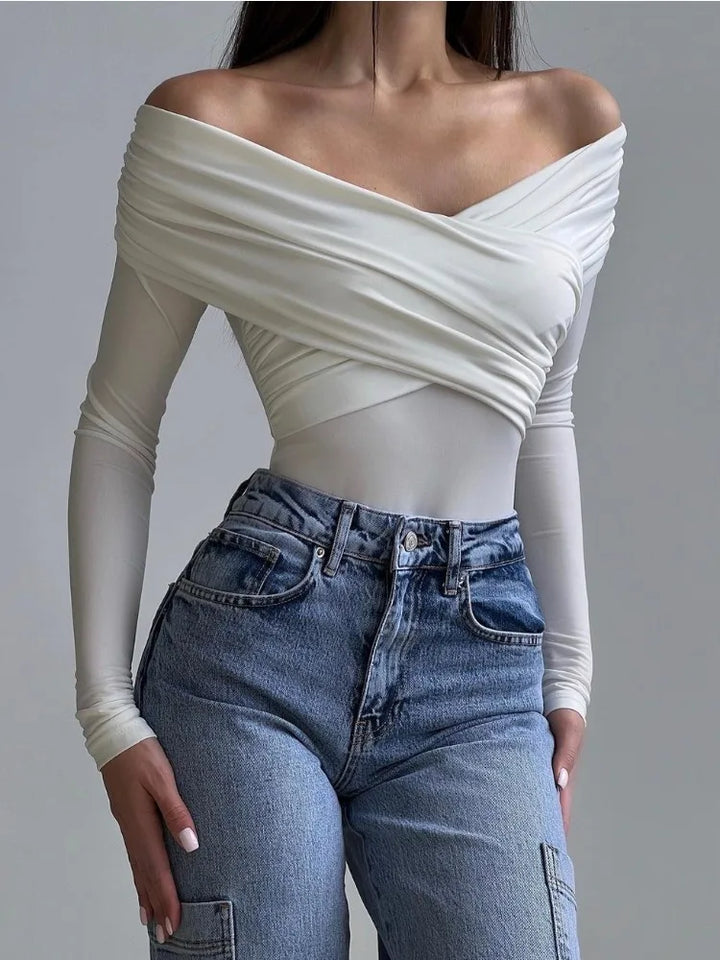 Morgan & Brooke | Black Cropped Ribbed Knit Top