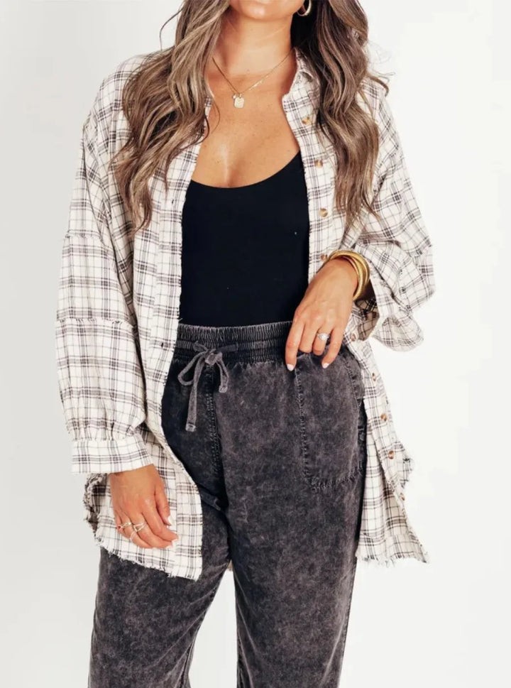 Morgan & Brooke | Green Plaid Button-Up Flannel Shirt