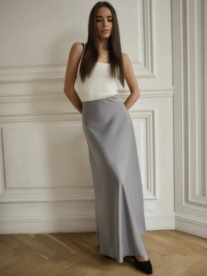 Morgan & Brooke | Fishtail Satin Maxi Skirt