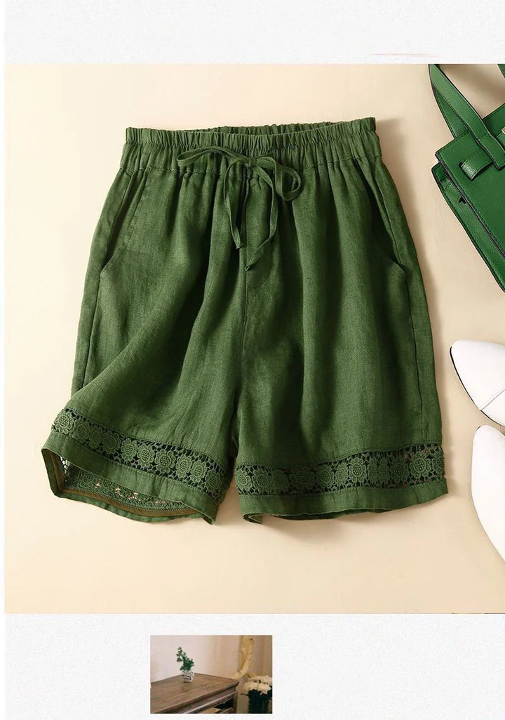 Morgan & Brooke | Embroidered Linen Shorts