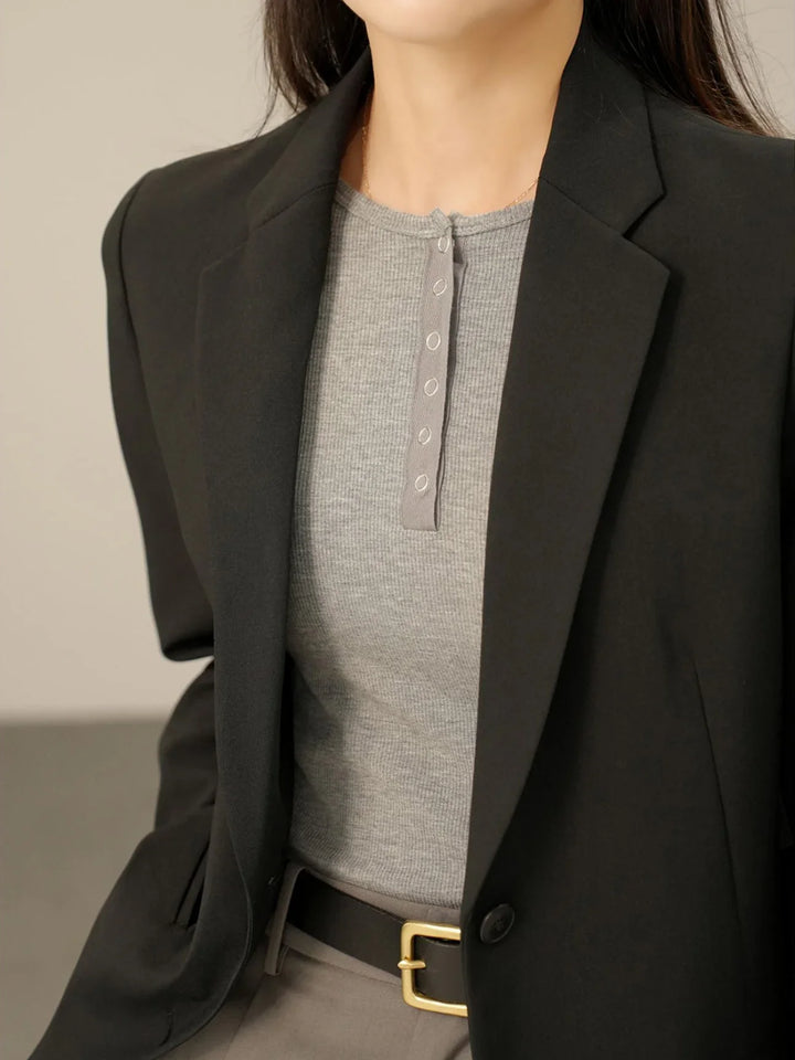 Morgan & Brooke | Pop-Button Front Relaxed-Fit Cotton Top