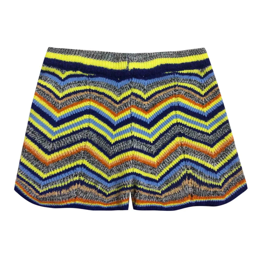Morgan & Brooke | Striped Knit Cotton Shorts