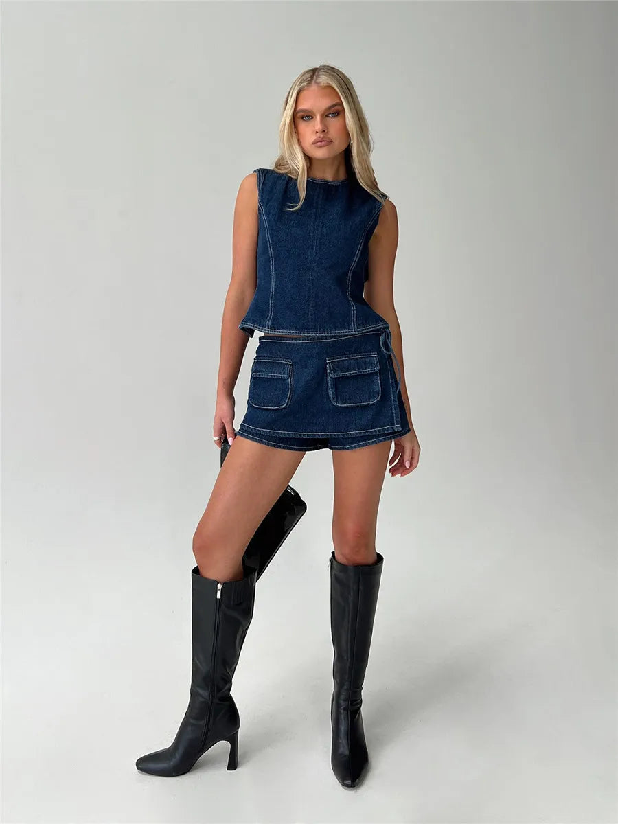 Morgan & Brooke | Pocketed Mini A-Line Skirt