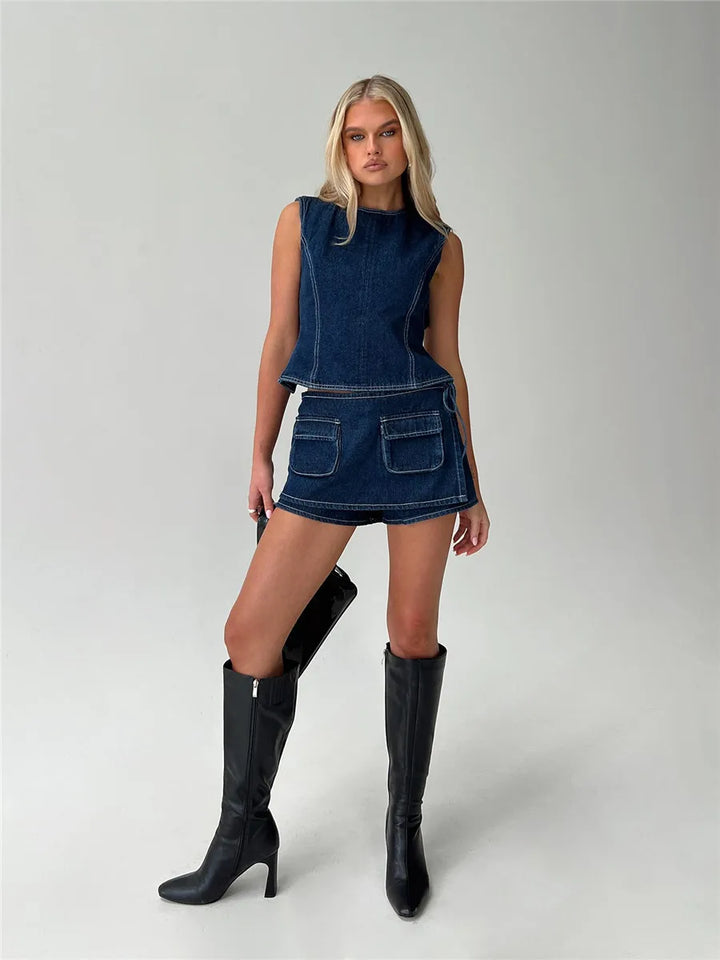 Morgan & Brooke | Pocketed Mini A-Line Skirt
