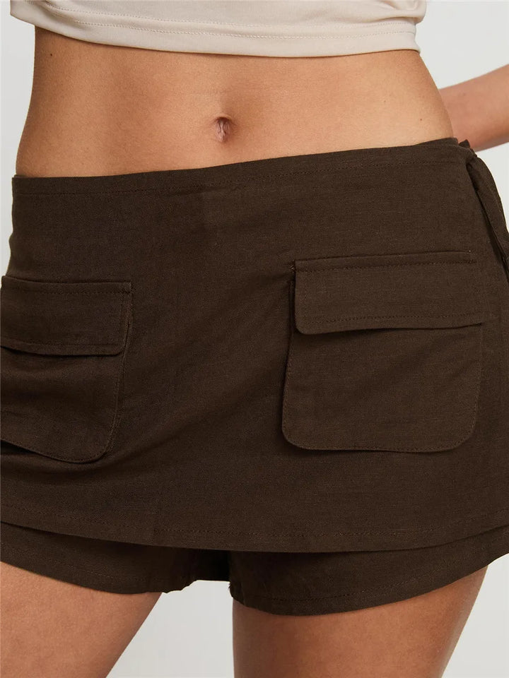 Morgan & Brooke | Black Mini Patch-Pocket Skirt