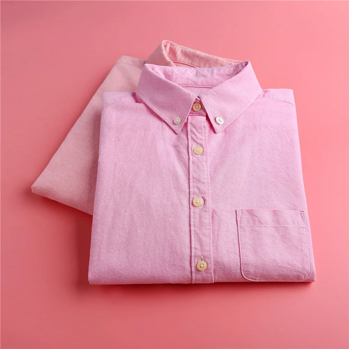 Morgan & Brooke | Pastel Tailored Button-Up Oxford Cotton Blouse