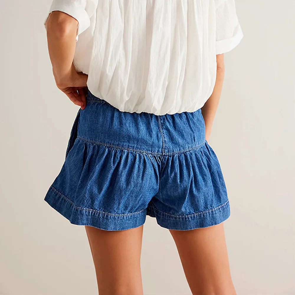 Morgan & Brooke | Navy High-Waist Tailored Cotton-Twill Shorts