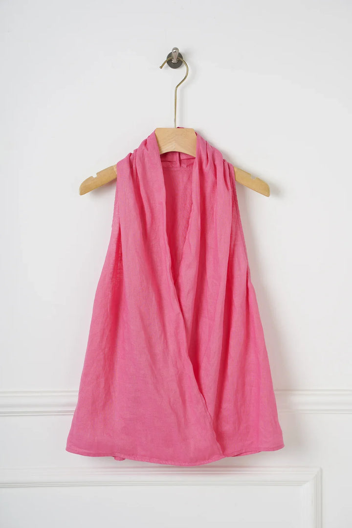 Morgan & Brooke | Draped Sleeveless Linen Vest