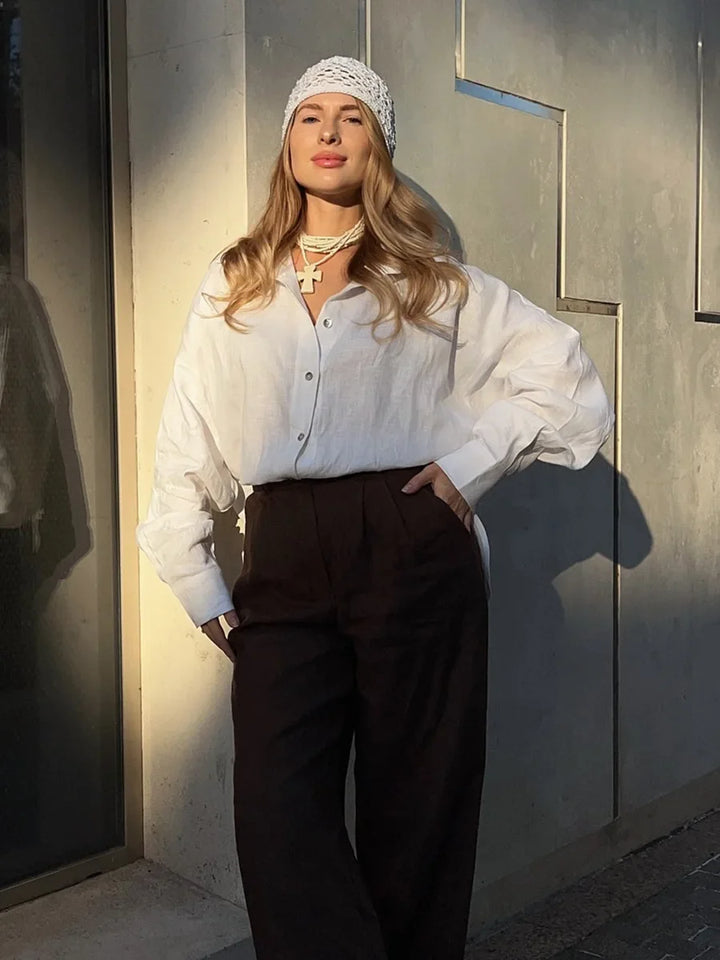 Morgan & Brooke | Blue Relaxed Fit Cotton Shirt