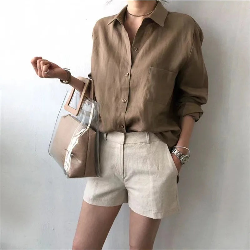 Morgan & Brooke | Open-Collar Linen Shirt